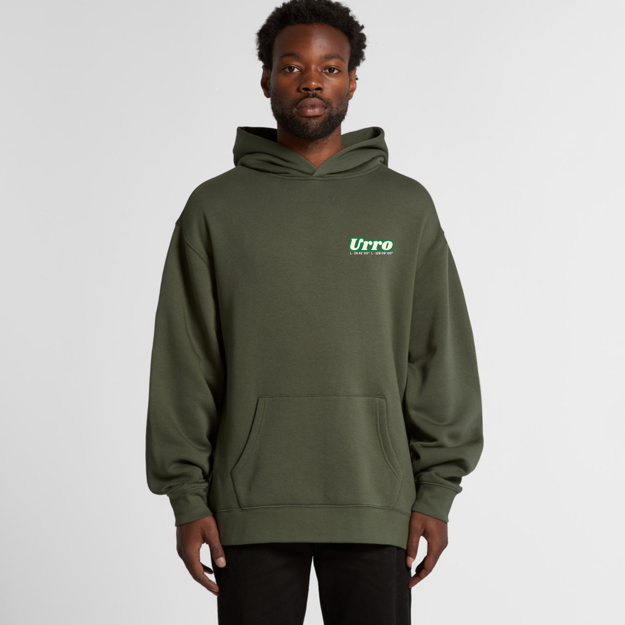Urro Relaxed Fit Hoodie - Eco-Friendly Cotton Blend with Printed Logo | Comfortable & Stylish Pullover