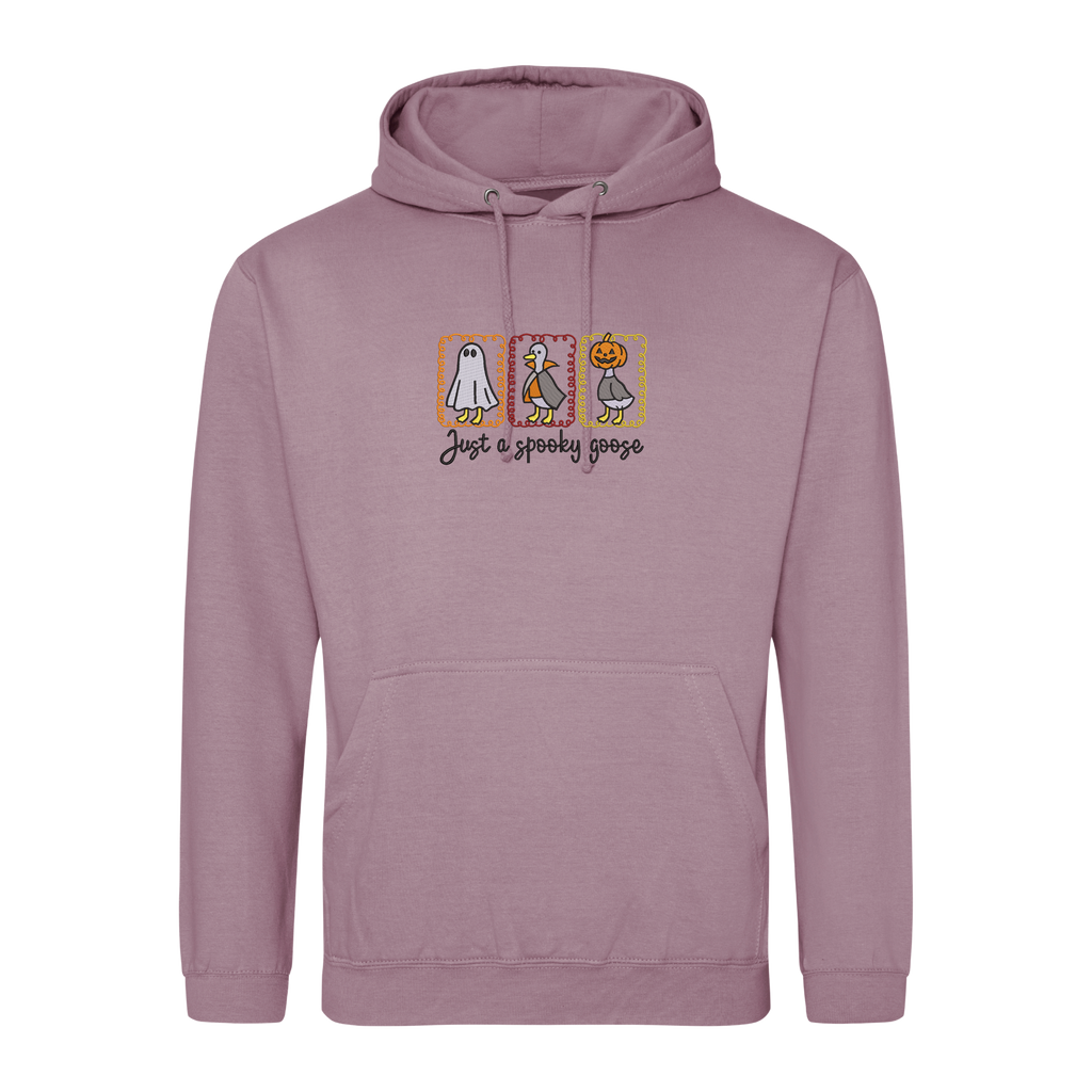 Funny Halloween Goose Embroidered Hoodie – Spooky Cute Fall Sweatshirt