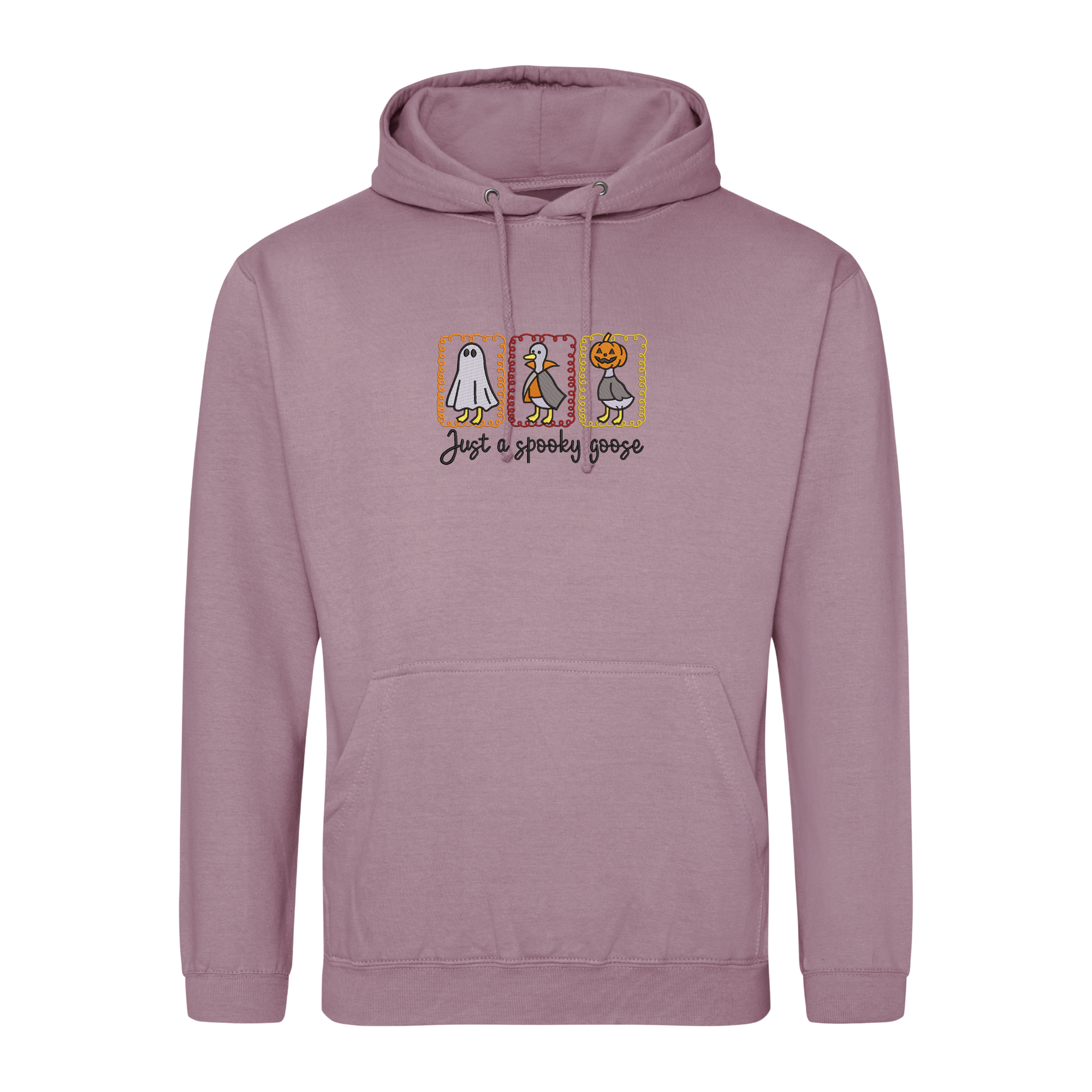 Funny Halloween Goose Embroidered Hoodie – Spooky Cute Fall Sweatshirt