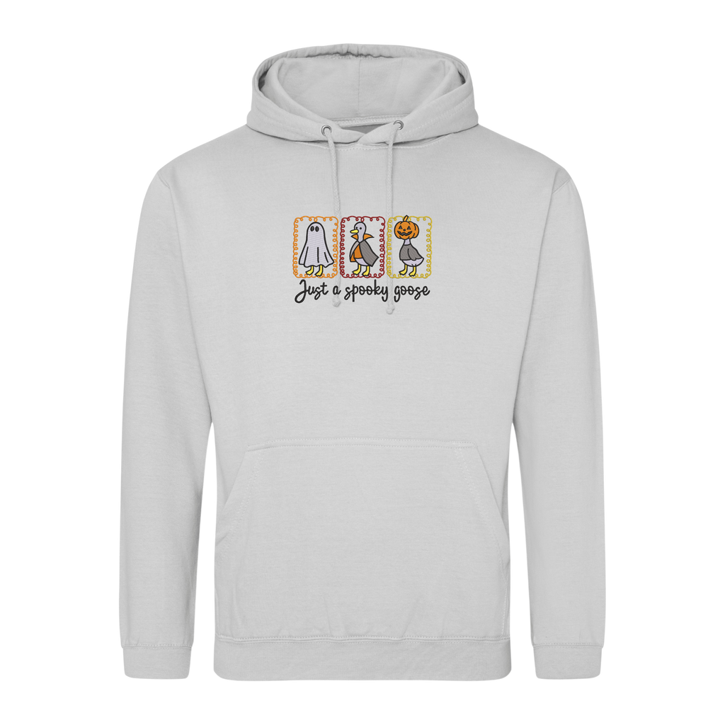 Funny Halloween Goose Embroidered Hoodie – Spooky Cute Fall Sweatshirt