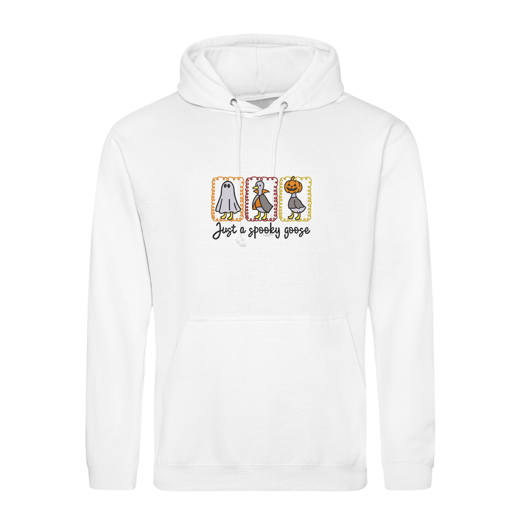 Funny Halloween Goose Embroidered Hoodie – Spooky Cute Fall Sweatshirt