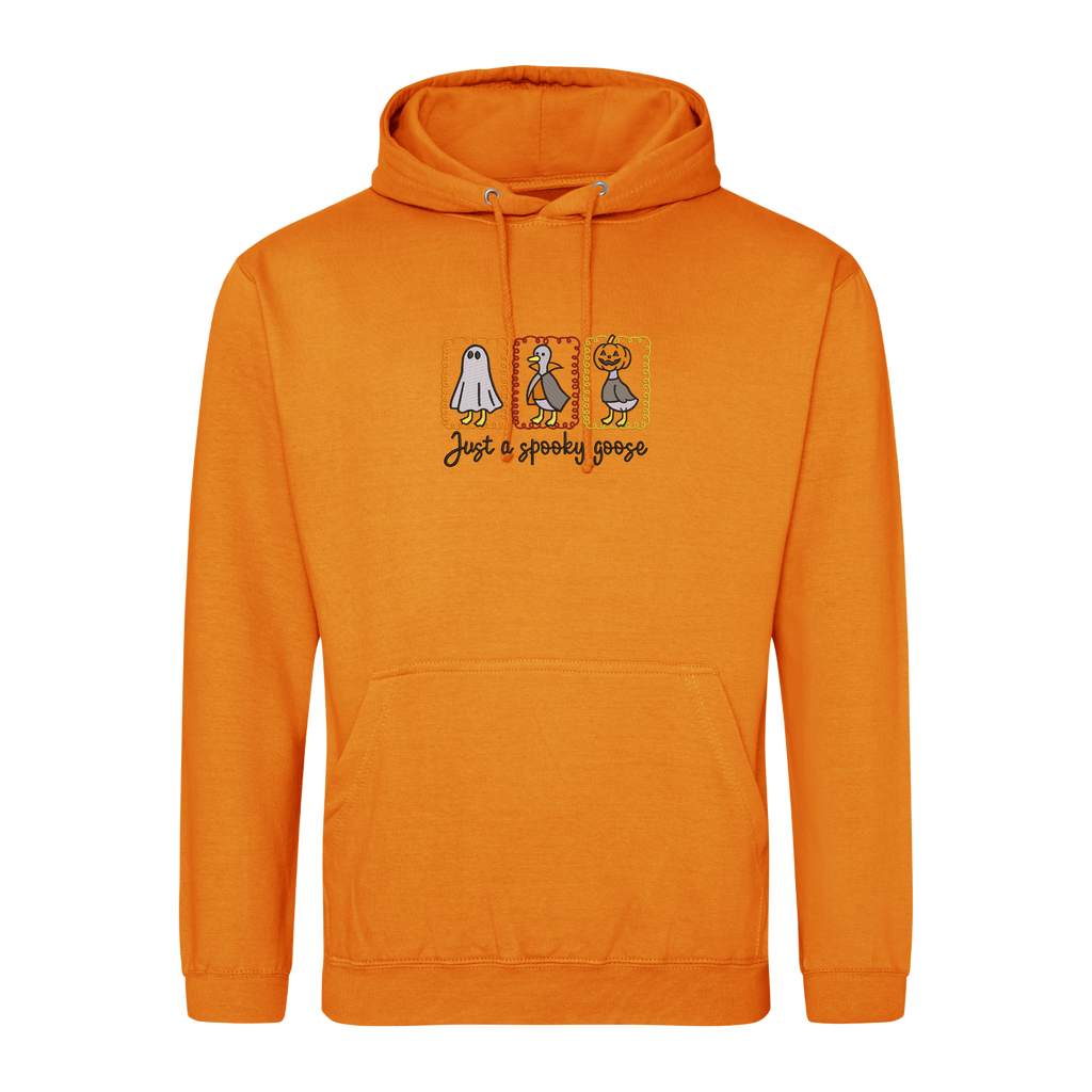 Funny Halloween Goose Embroidered Hoodie – Spooky Cute Fall Sweatshirt