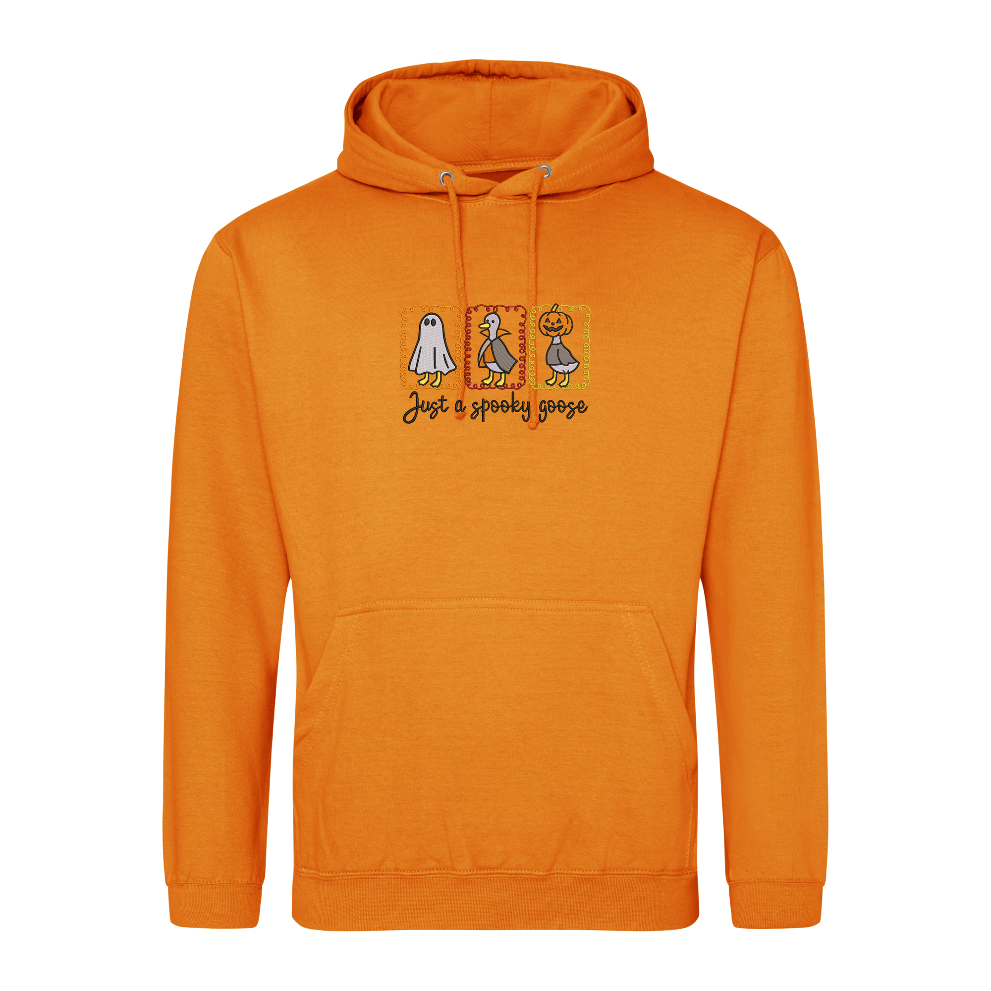 Funny Halloween Goose Embroidered Hoodie – Spooky Cute Fall Sweatshirt