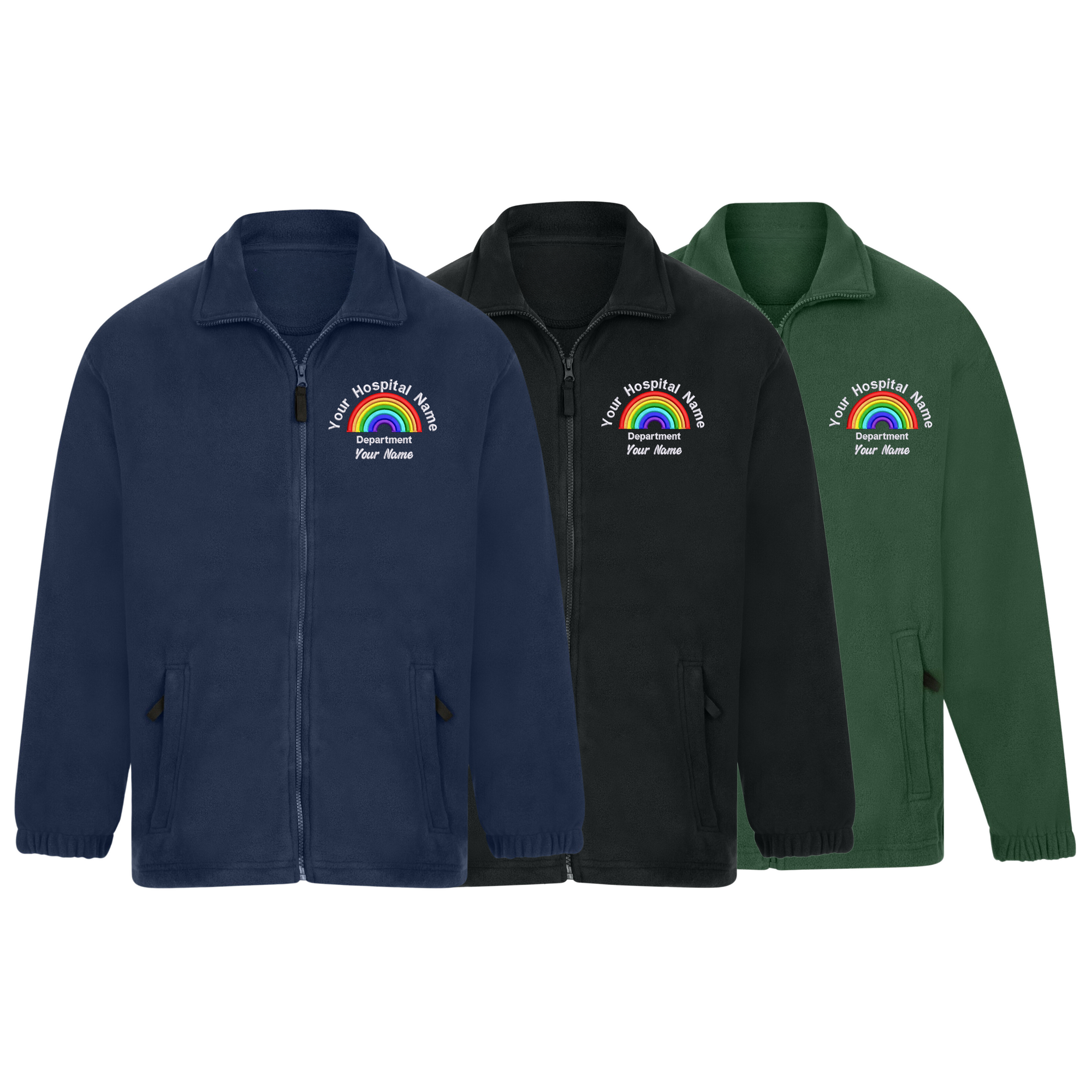 Rainbow Fleece Personalised – Staff Uniform | Hospital Name | Department Name | Medical Embroidered Healthcare Fleece