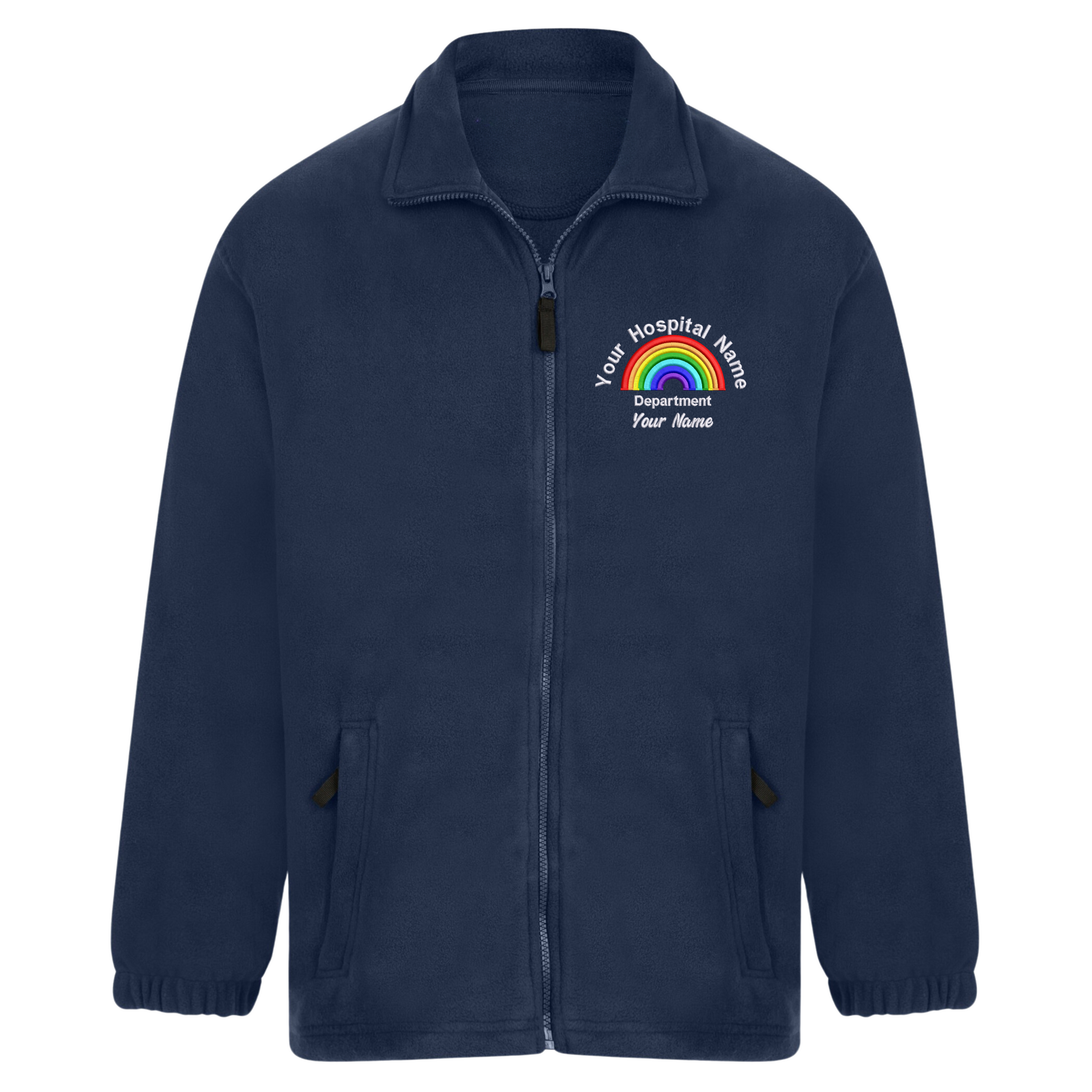 Rainbow Fleece Personalised – Staff Uniform | Hospital Name | Department Name | Medical Embroidered Healthcare Fleece