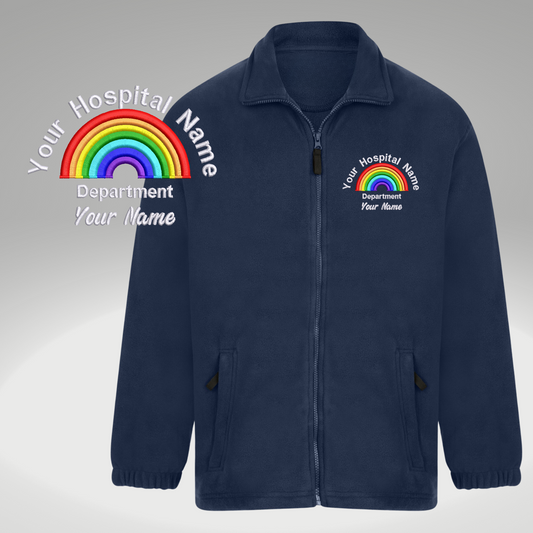 Rainbow fleece Custom Embroidered | uniform | Custom Name | Fleece jacket | Department name |