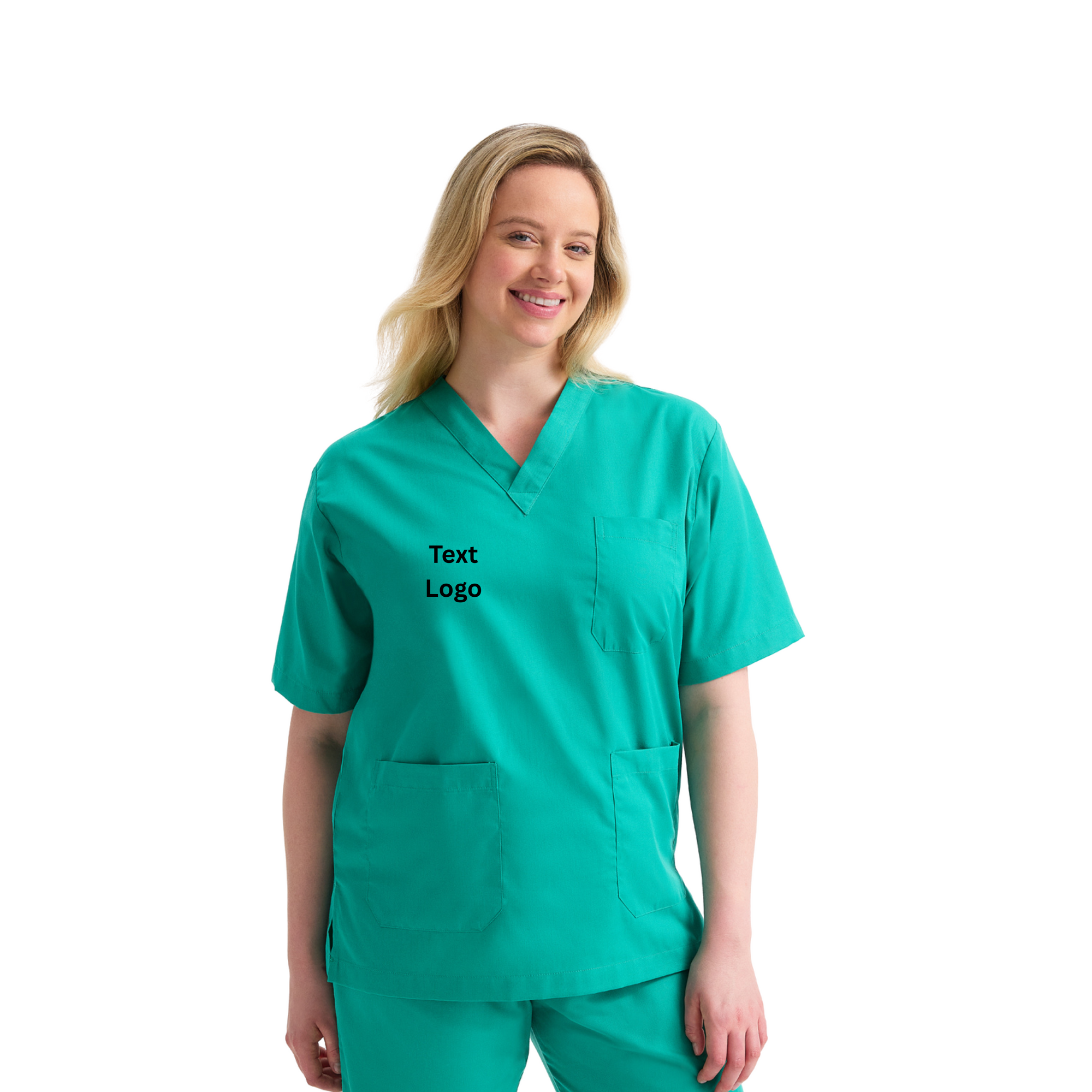Custom Embroidered Healthcare Tunic – V-Neck, Multiple Colours & Sizes XS–4XL – Personalised with Your Name or Text