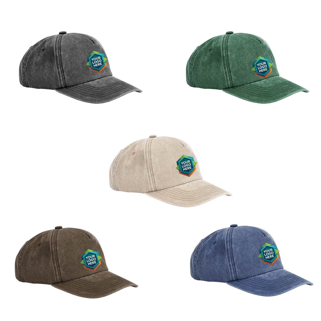 Custom Embroidered Cap – Vintage Baseball Hat – Personalised with Your Text or Logo – Adjustable Unisex Cap