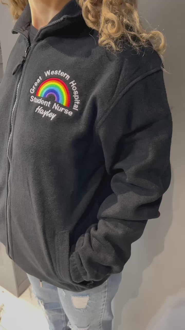 Rainbow Fleece Personalised – Staff Uniform | Hospital Name | Department Name | Medical Embroidered Healthcare Fleece